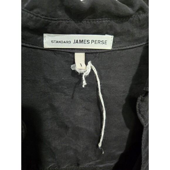 Standard James Perse Size 1 Black Button Down Tie Waist Soft Dress |‎ Small - Picture 7 of 11
